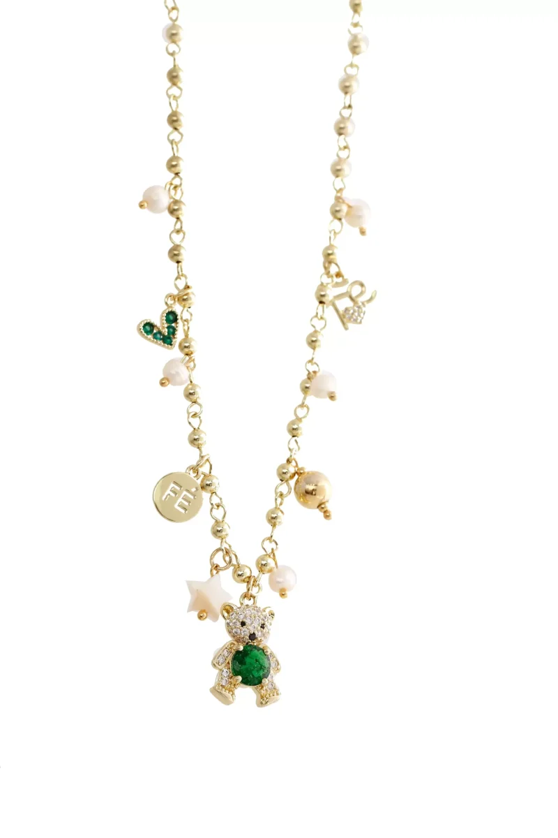 Collar multidijes con perlas naturales, graduable. Marca Brazz by Roel