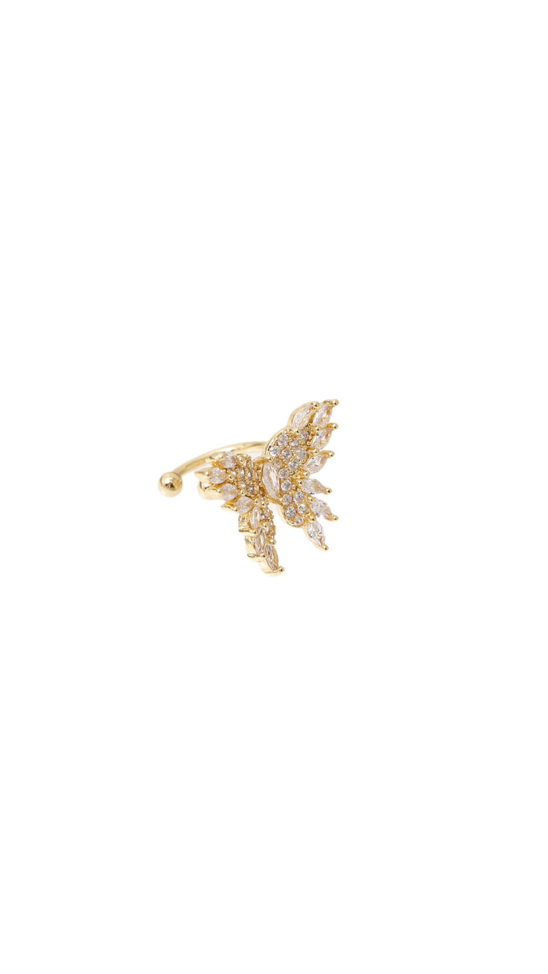 Earcuff Mariposa Dorada/ En Baño De Oro 24k. Marca Brazz By Roel.