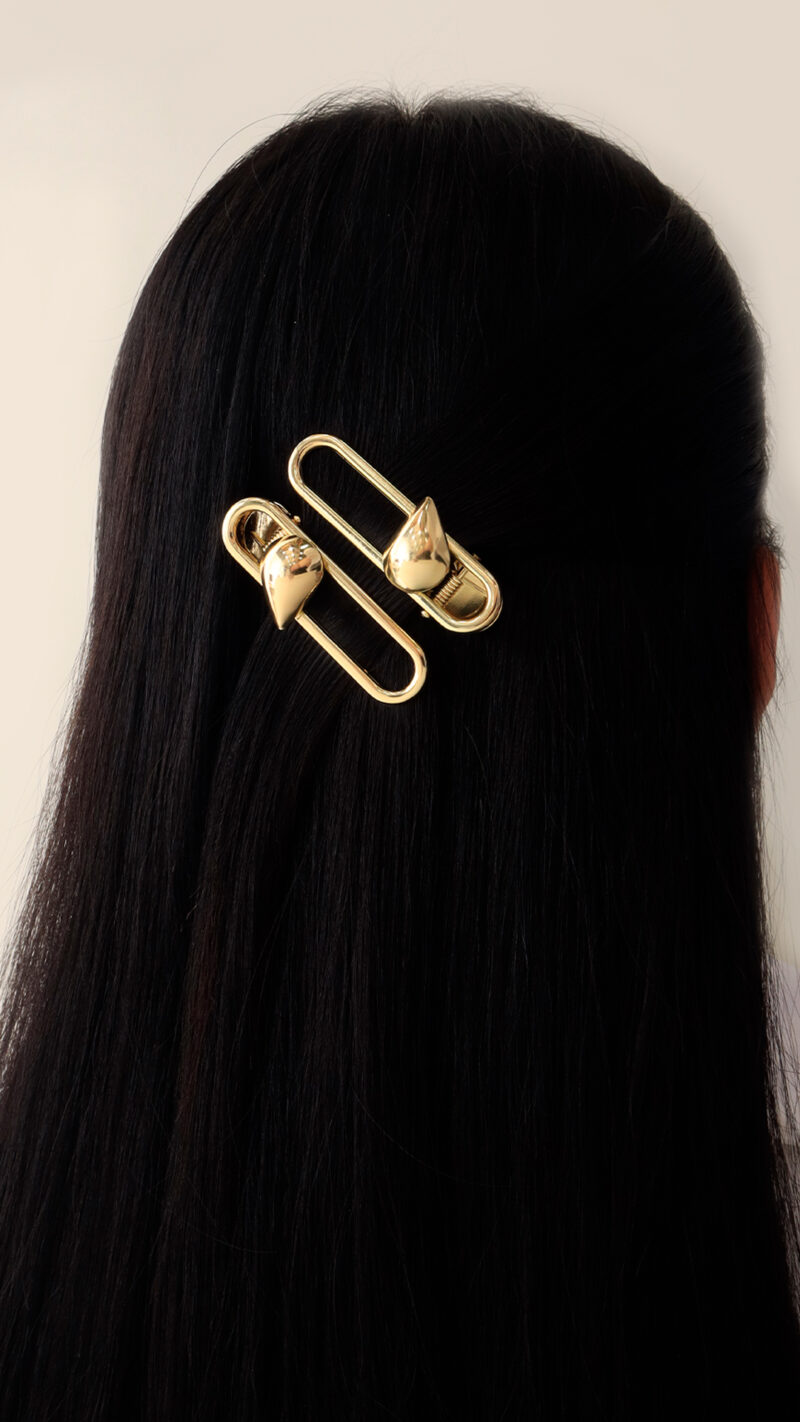 Hair Clips/ En Baño De Oro 24k. Marca Brazz By Roel.