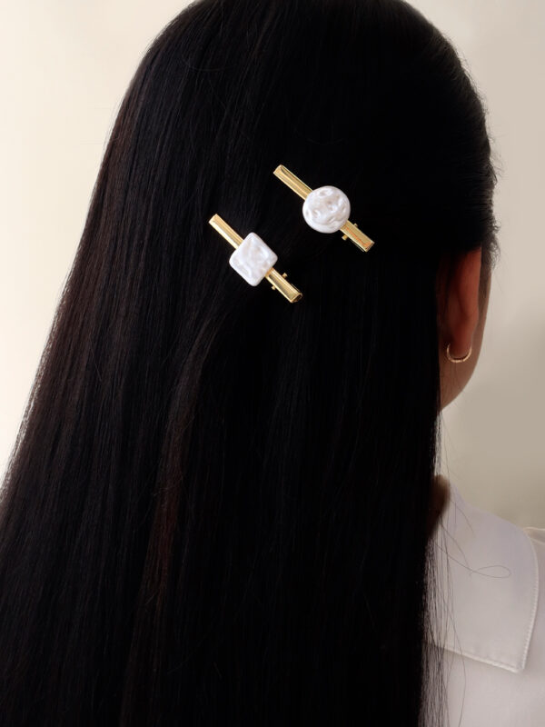 Hair Clips/ En Baño De Oro 24k. Marca Brazz By Roel.