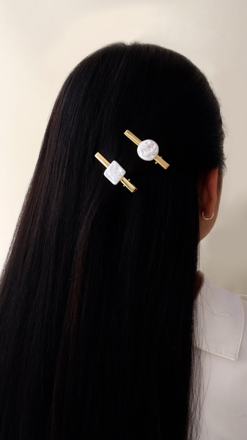 Hair Clips/ En Baño De Oro 24k. Marca Brazz By Roel.