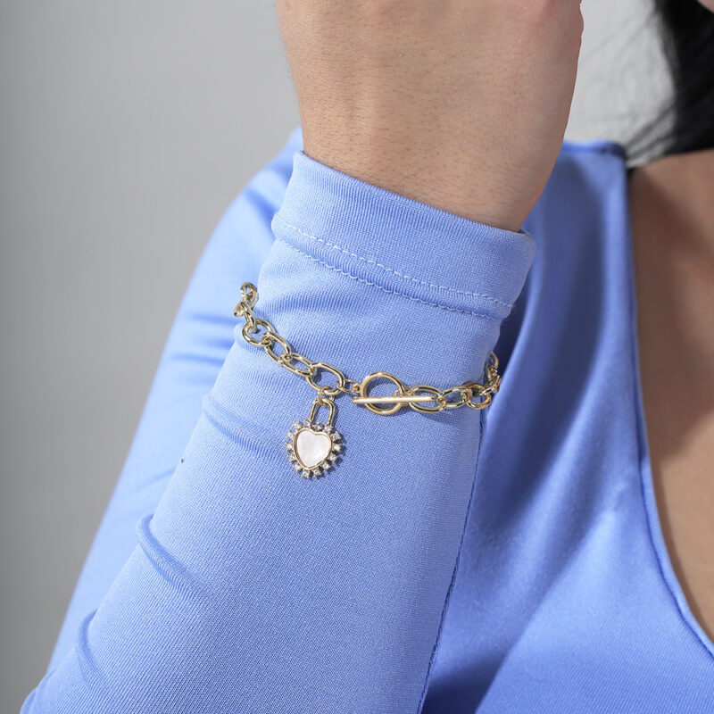 Pulsera Corazón Nácar