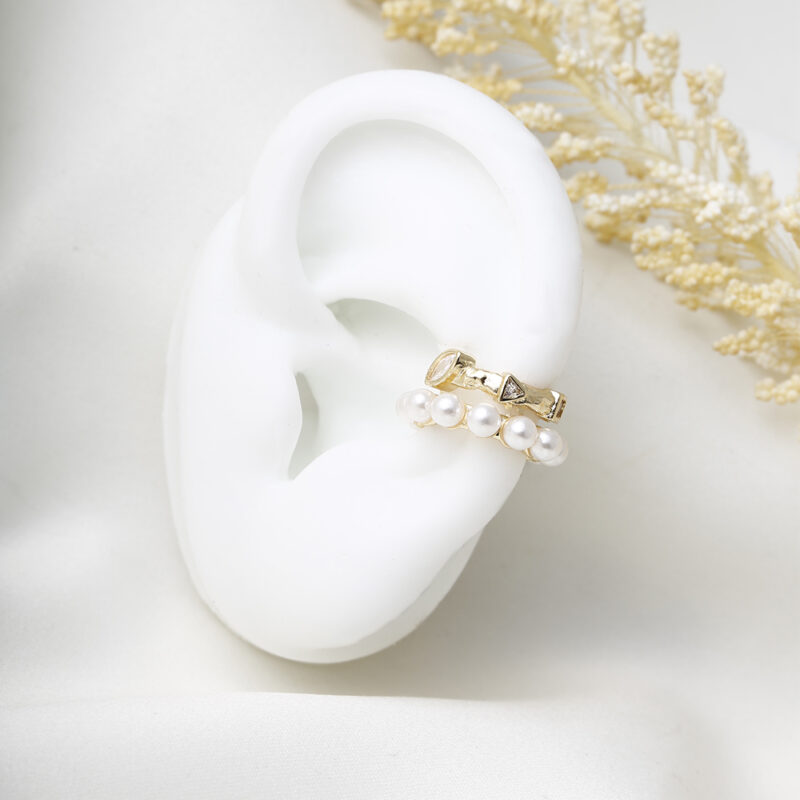 Earcuff Con Perlas Y Piedras