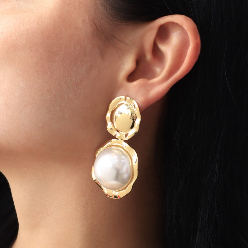 Arete Topo Dorado/ En Baño De Oro 24k. Marca Brazz By Roel.