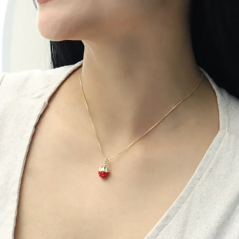 Collar Fruta Fresca/ En Baño De Oro 24k. Marca Brazz By Roel.