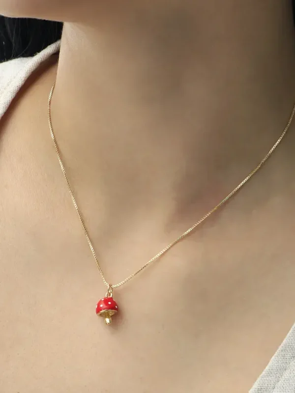 Collar Honguito/ En Baño De Oro 24k. Marca Brazz By Roel.