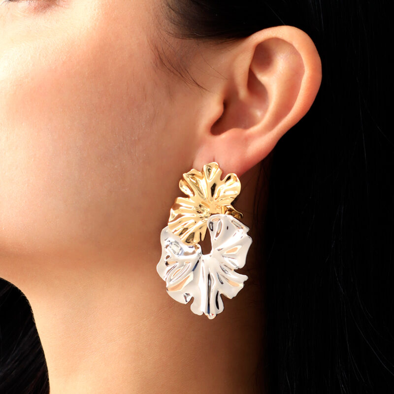 Maxiaretes Dos Tonos/ En Baño De Oro 24k. Marca Brazz By Roel.
