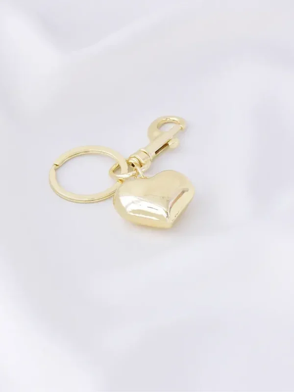Llavero Corazón Radiante / En Baño De Oro 24K. Marca Brazz By Roel.