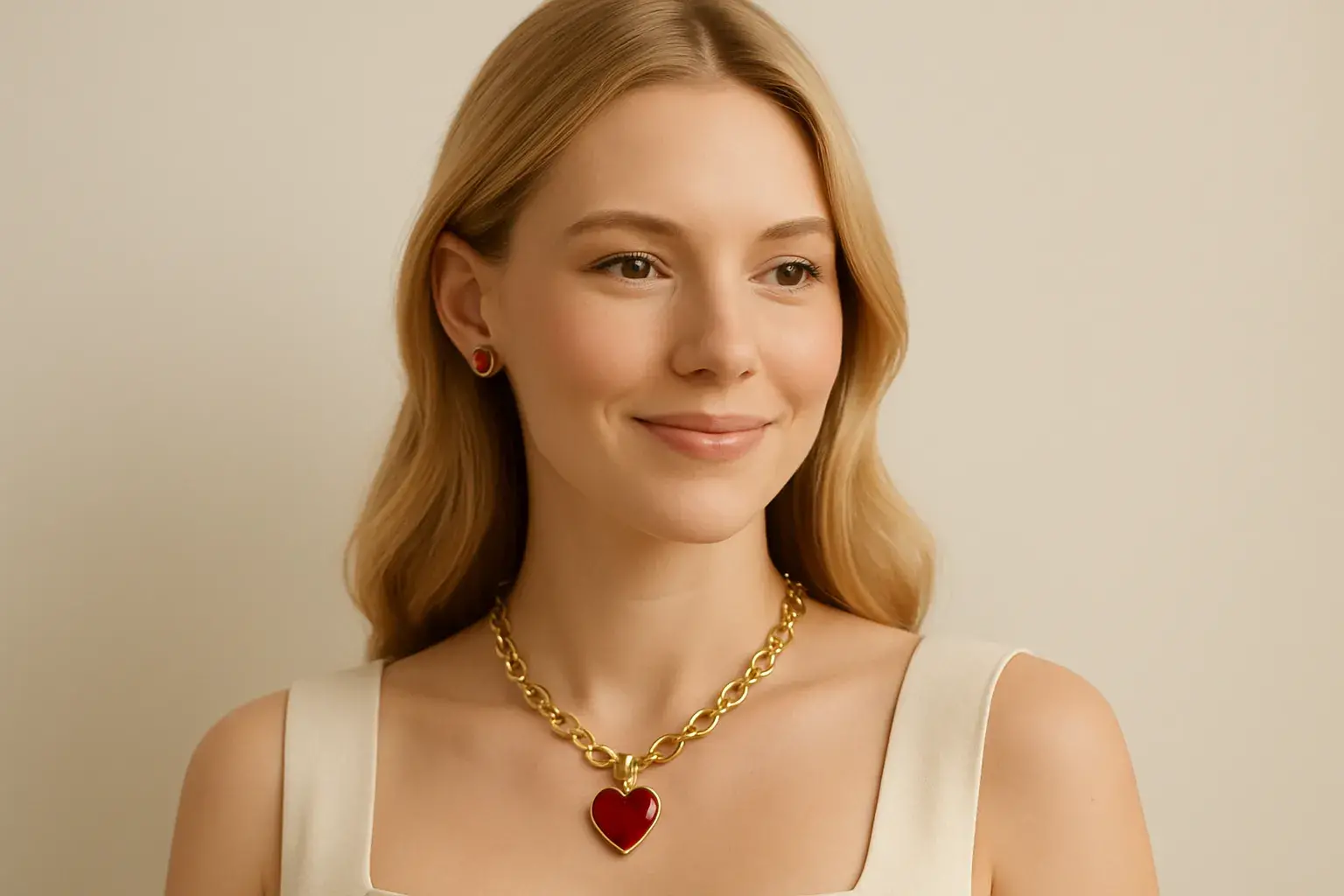 accesorios con dije rojo